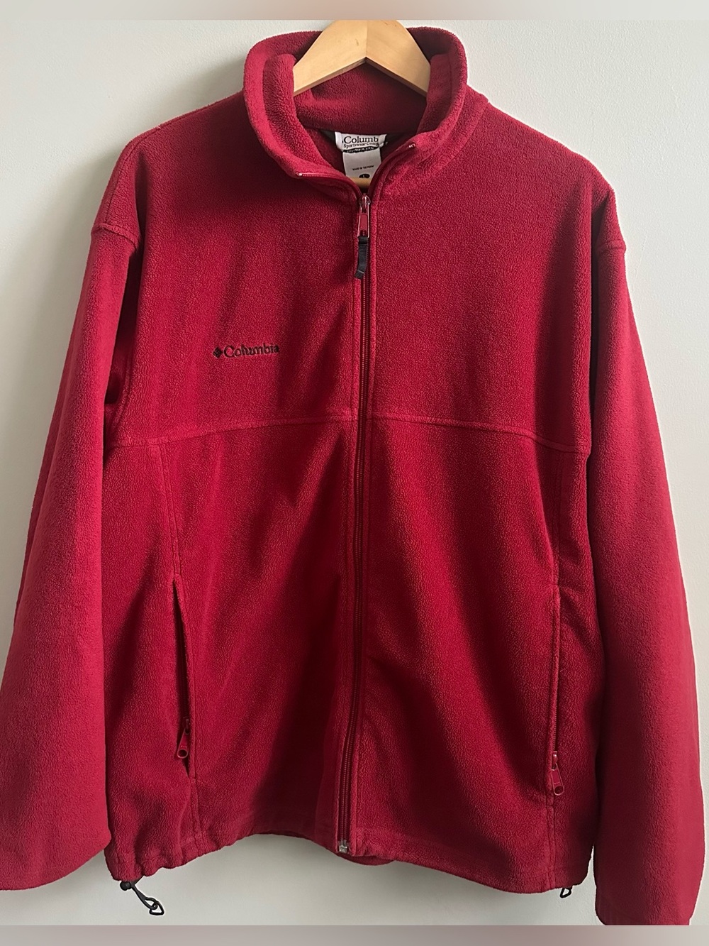 Vintage Columbia Full-Zip Fleece Jacket Red Men’s Size Large